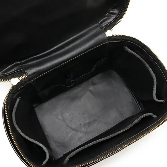 CHANEL Black Leather Logo Pouch - Picture 8 of 10